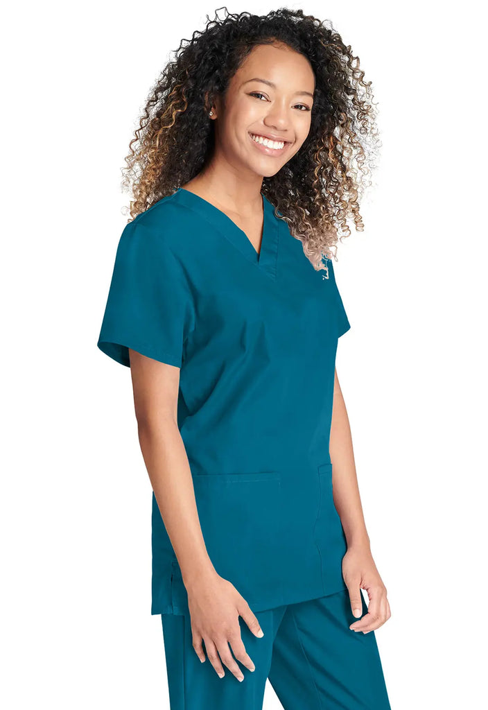 Cherokee Scrubs Unisex Top and Pant Set Caribbean Blue | scrub-supply.com