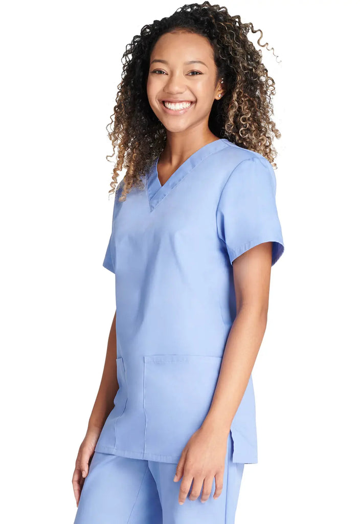 Cherokee Scrubs Unisex Top and Pant Set Ceil Blue | scrub-supply.com