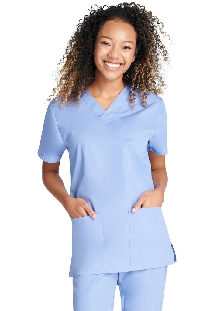 Cherokee Scrubs Unisex Top and Pant Set Ceil Blue | scrub-supply.com