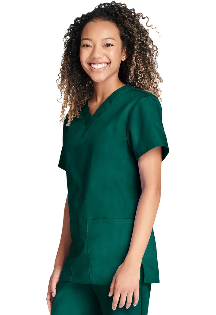 Cherokee Scrubs Unisex Top and Pant Set Hunter Green | scrub-supply.com