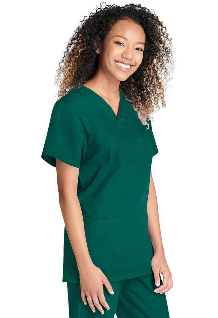 Cherokee Scrubs Unisex Top and Pant Set Hunter Green | scrub-supply.com