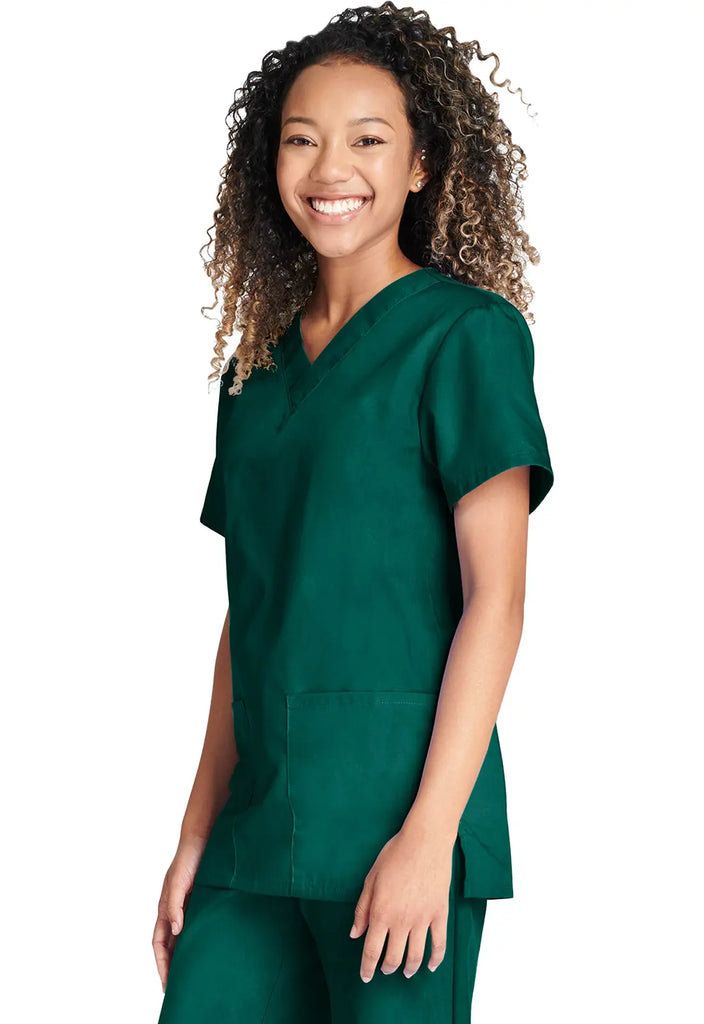 Cherokee Scrubs Unisex Top and Pant Set Hunter Green | scrub-supply.com