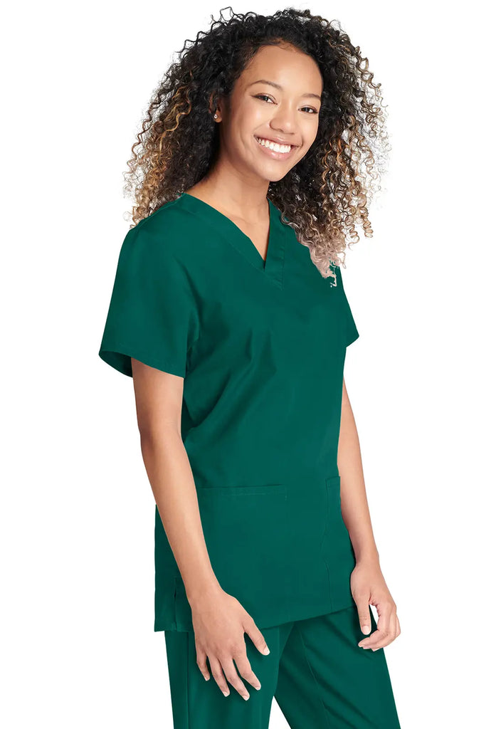 Cherokee Scrubs Unisex Top and Pant Set Hunter Green | scrub-supply.com