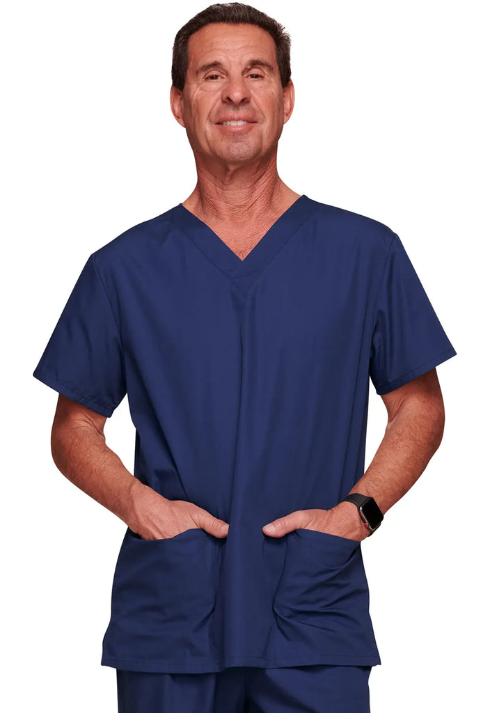 Cherokee Scrubs Unisex Top and Pant Set Navy | scrub-supply.com