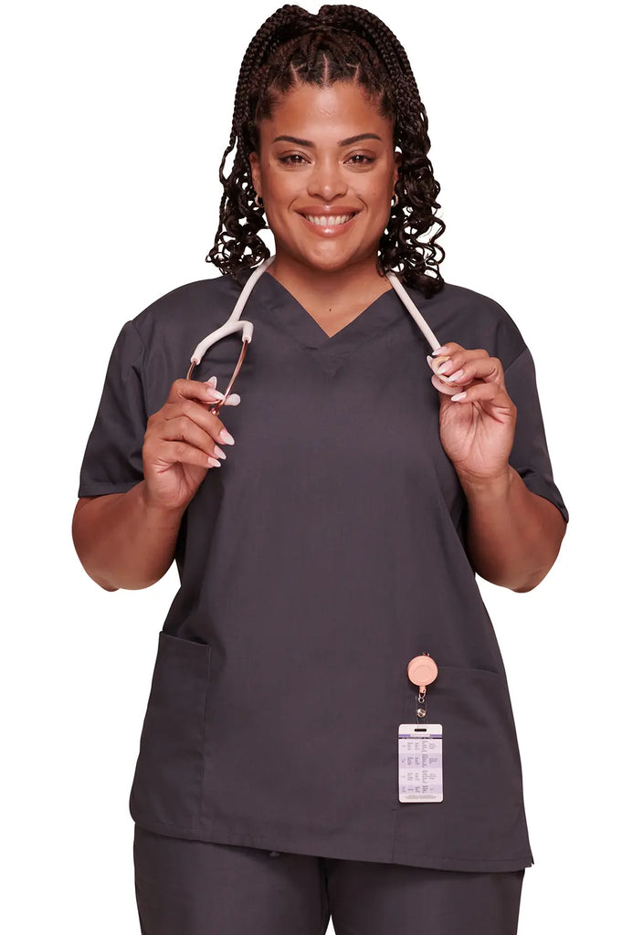 Cherokee Scrubs Unisex Top and Pant Set Pewter | scrub-supply.com