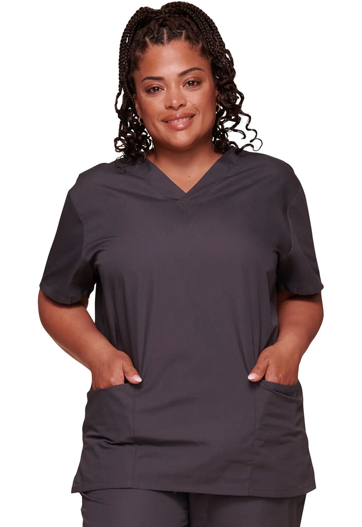 Cherokee Scrubs Unisex Top and Pant Set Pewter | scrub-supply.com