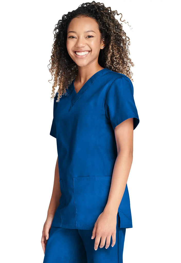 Cherokee Scrubs Unisex Top and Pant Set Royal Blue | scrub-supply.com