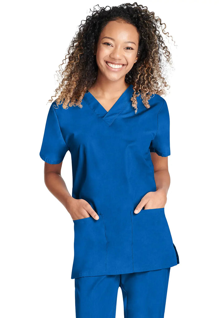 Cherokee Scrubs Unisex Top and Pant Set Royal Blue | scrub-supply.com