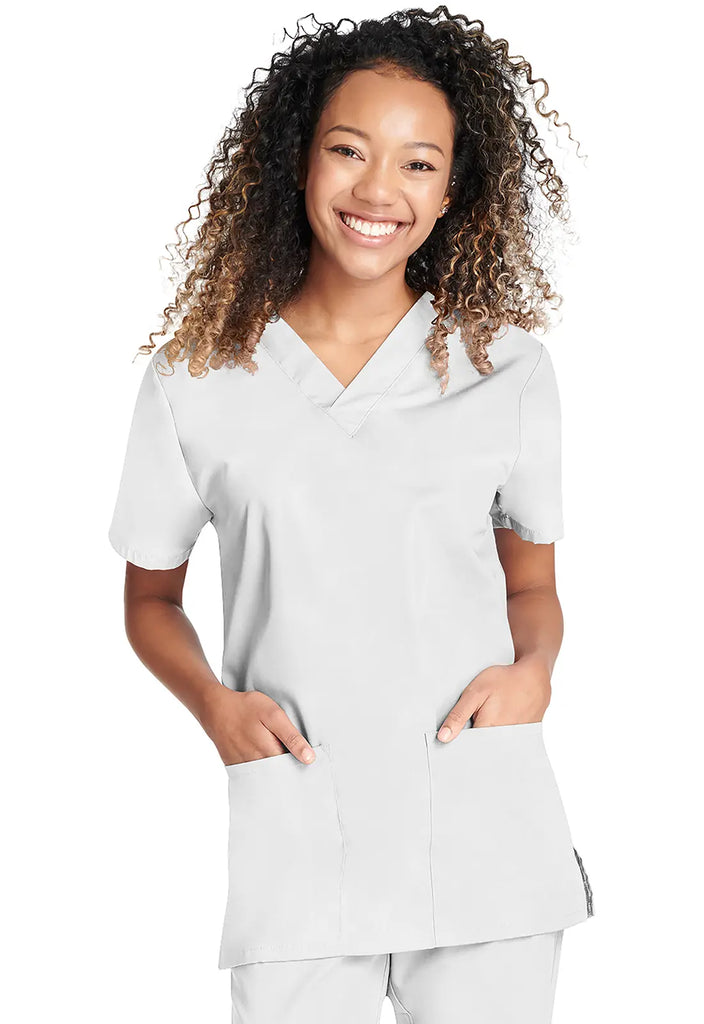 Cherokee Scrubs Unisex Top and Pant Set White | scrub-supply.com