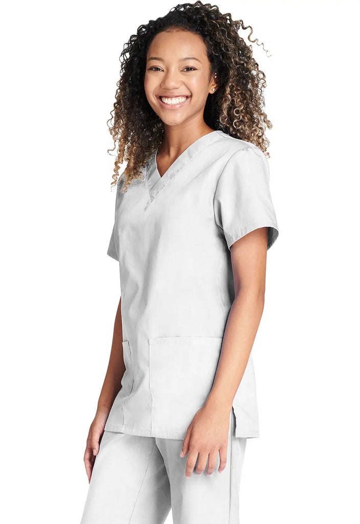 Cherokee Scrubs Unisex Top and Pant Set White | scrub-supply.com