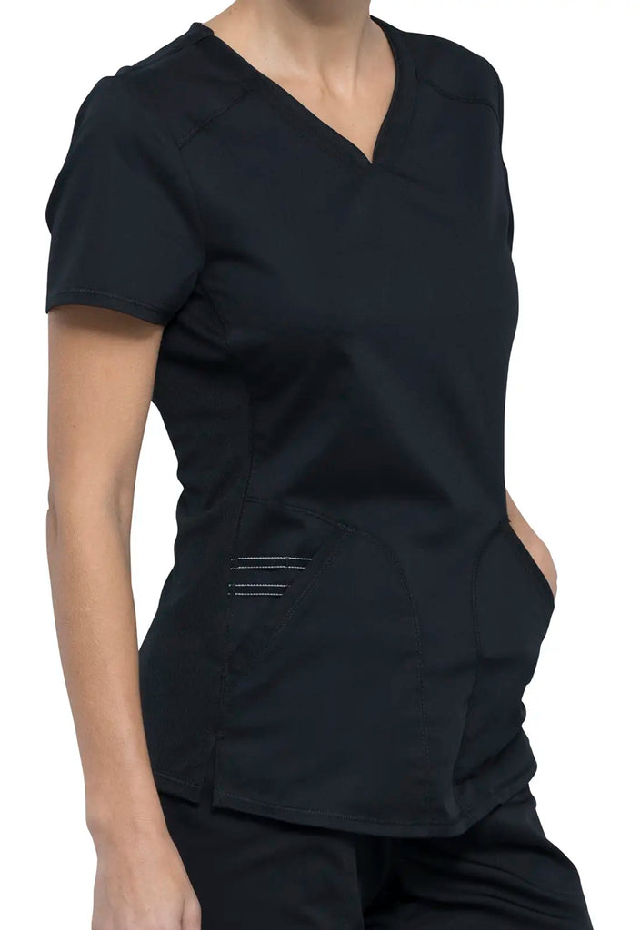 Cherokee Scrubs 2-Pocket V-Neck Top Black | scrub-supply.com