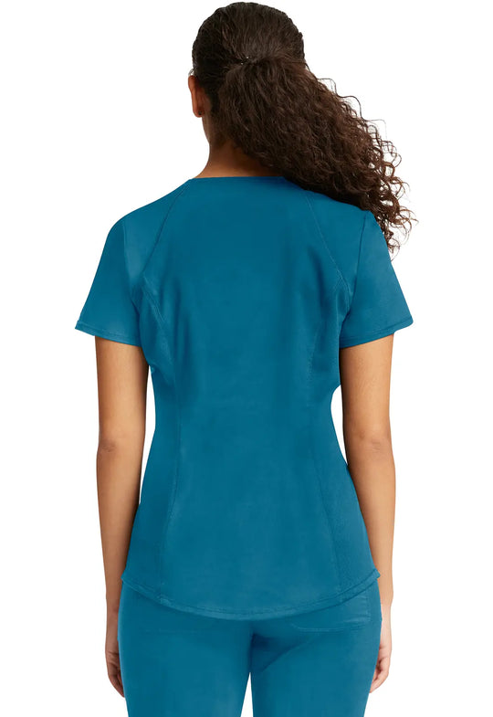 Cherokee Scrubs Women's V-Neck Top Caribbean Blue | scrub-supply.com