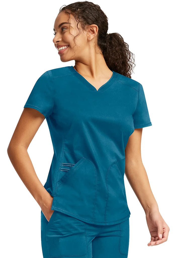 Cherokee Scrubs Women's V-Neck Top Caribbean Blue | scrub-supply.com