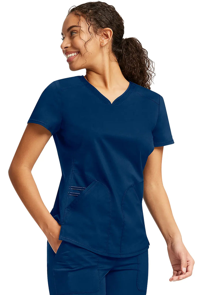 Cherokee Scrubs 2-Pocket V-Neck Top Navy | scrub-supply.com