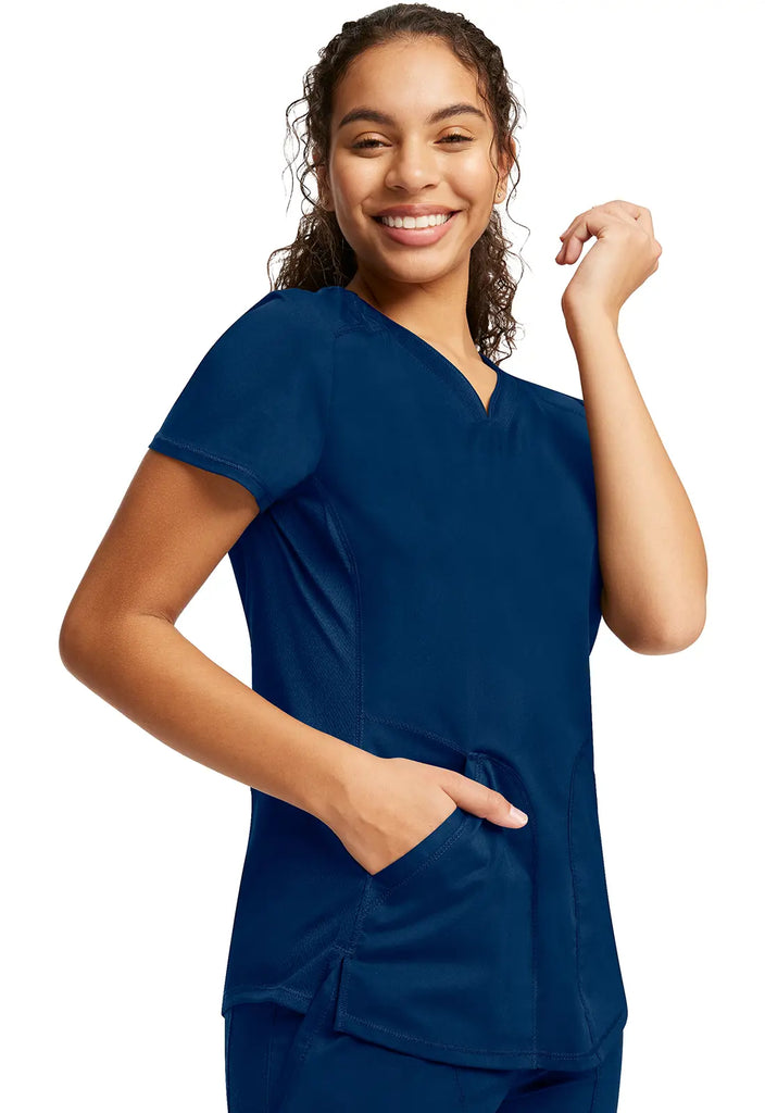 Cherokee Scrubs 2-Pocket V-Neck Top Navy | scrub-supply.com