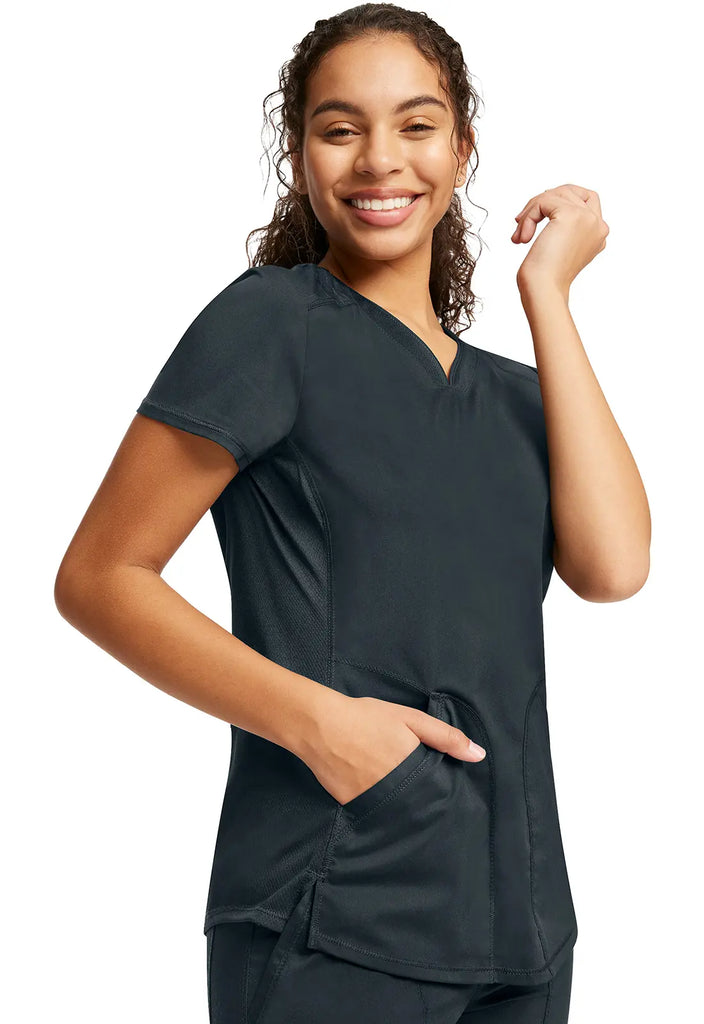 Cherokee Scrubs 2-Pocket V-Neck Top Pewter | scrub-supply.com