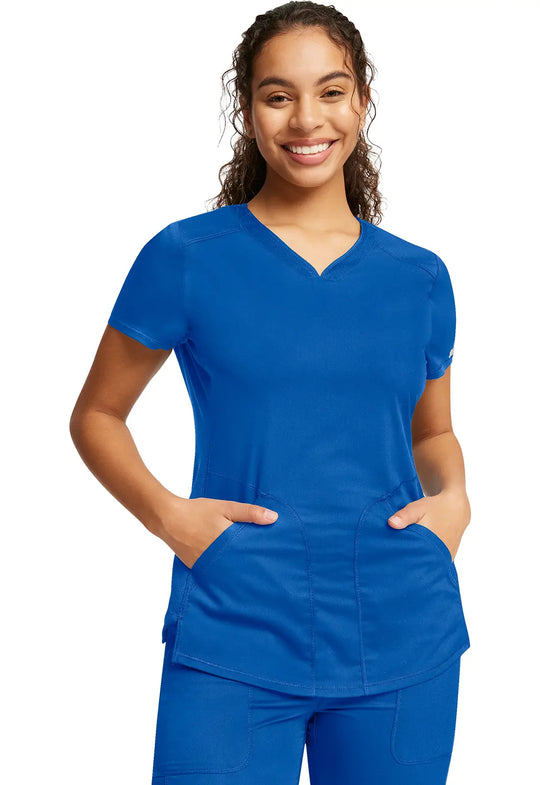 Cherokee Scrubs Women's V-Neck Top Royal Blue | scrub-supply.com