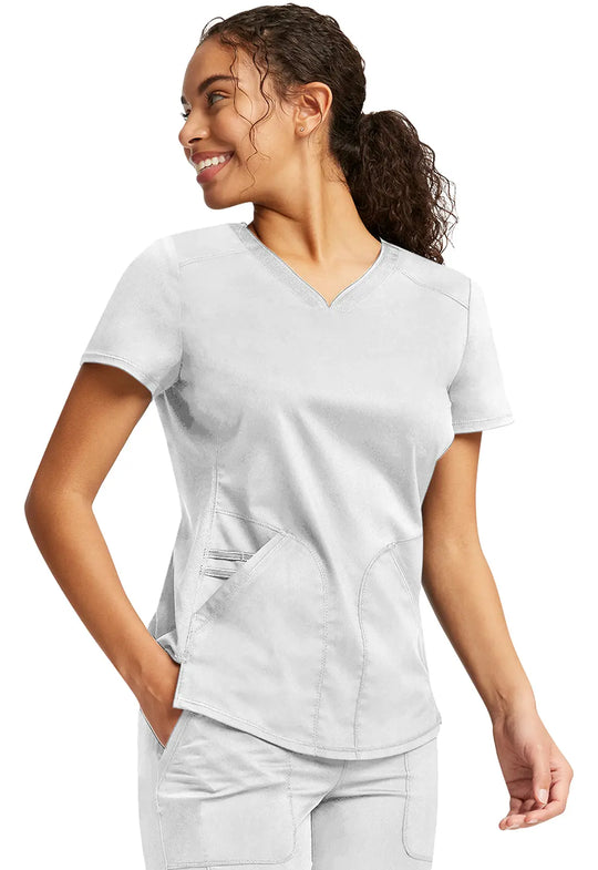 Cherokee Scrubs Women's V-Neck Top White | scrub-supply.com