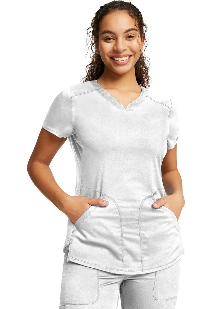 Cherokee Scrubs Women's V-Neck Top White | scrub-supply.com