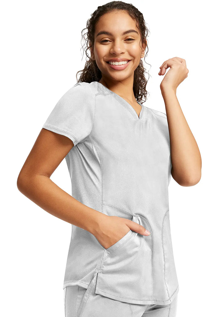 Cherokee Scrubs Women's V-Neck Top White | scrub-supply.com