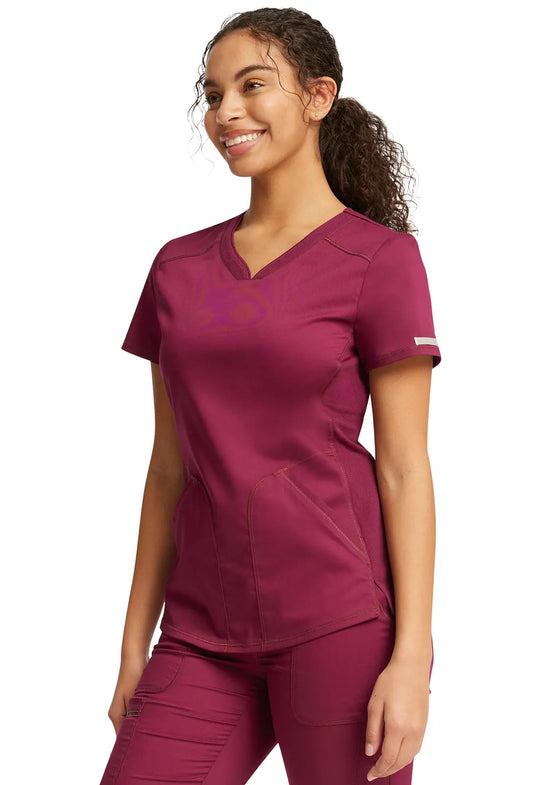 Cherokee Scrubs Women's V-Neck Top Wine | scrub-supply.com