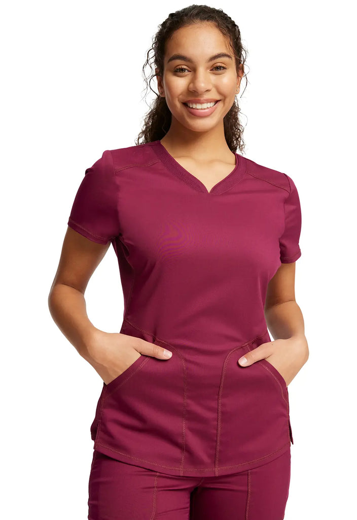 Cherokee Scrubs Women's V-Neck Top Wine | scrub-supply.com