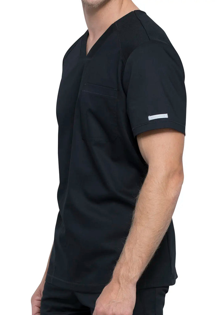 Cherokee Scrubs 2-Pocket Men's V-Neck Top Black | scrub-supply.com