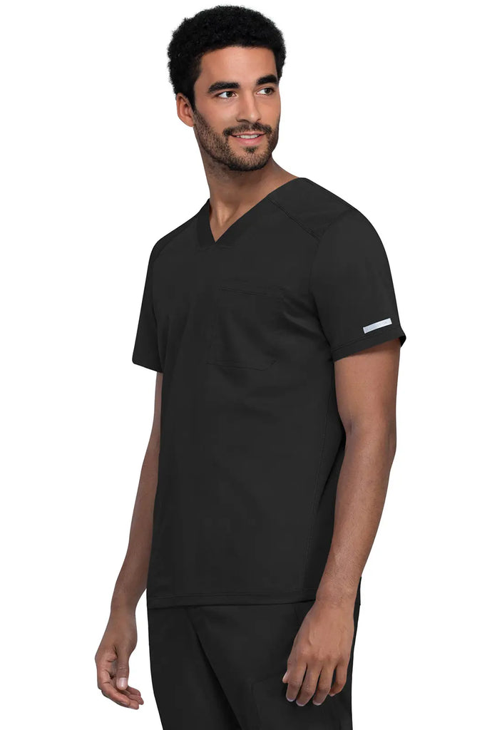 Cherokee Scrubs Men's 2-Pocket Men's V-Neck Top Black | scrub-supply.com