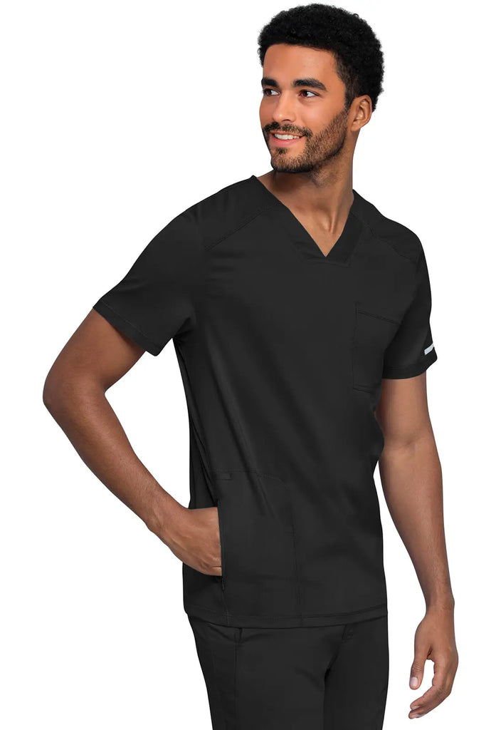 Cherokee Scrubs Men's 2-Pocket Men's V-Neck Top Black | scrub-supply.com