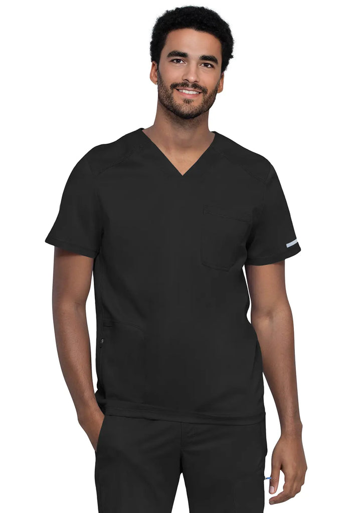 Cherokee Scrubs Men's 2-Pocket Men's V-Neck Top Black | scrub-supply.com