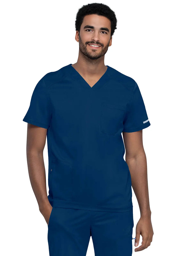 Cherokee Scrubs Men's 2-Pocket Men's V-Neck Top Navy | scrub-supply.com