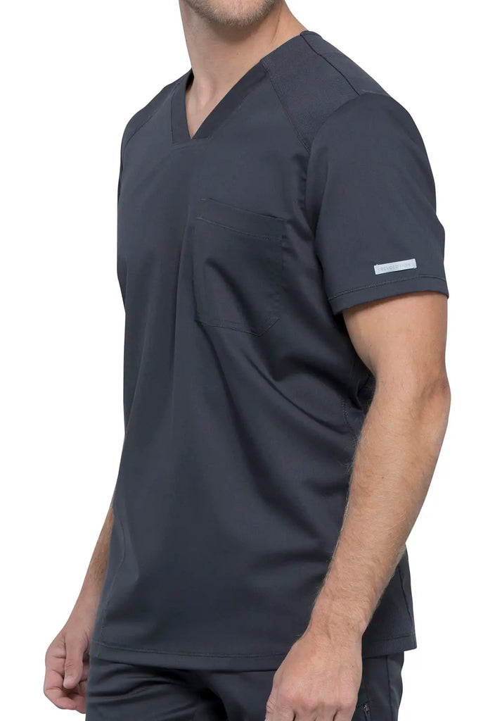 Cherokee Scrubs 2-Pocket Men's V-Neck Top Pewter | scrub-supply.com