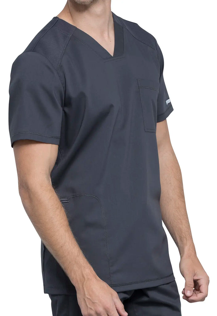 Cherokee Scrubs 2-Pocket Men's V-Neck Top Pewter | scrub-supply.com