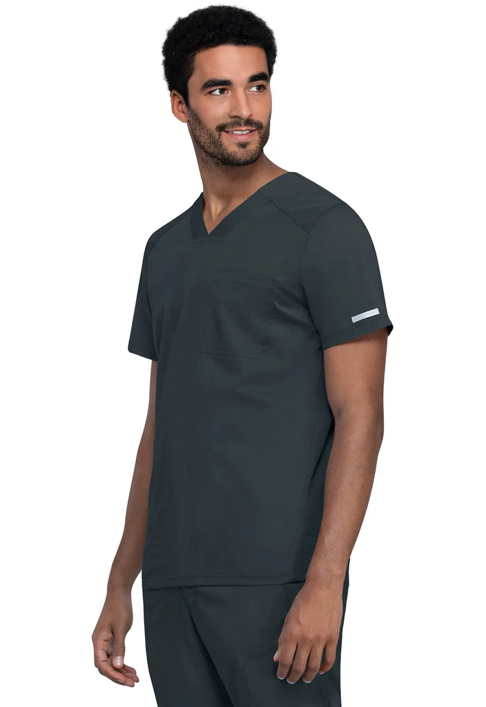 Cherokee Scrubs Men's 2-Pocket Men's V-Neck Top Pewter | scrub-supply.com