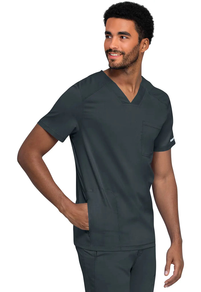 Cherokee Scrubs Men's 2-Pocket Men's V-Neck Top Pewter | scrub-supply.com