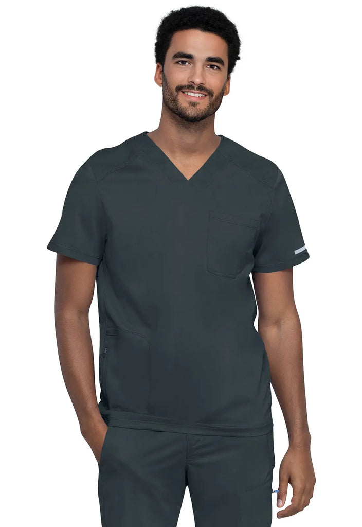 Cherokee Scrubs Men's 2-Pocket Men's V-Neck Top Pewter | scrub-supply.com