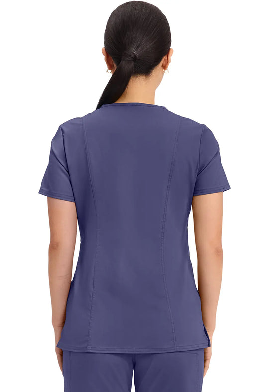 Cherokee Scrubs Women's Revolution Mock Wrap Top Grape | scrub-supply.com