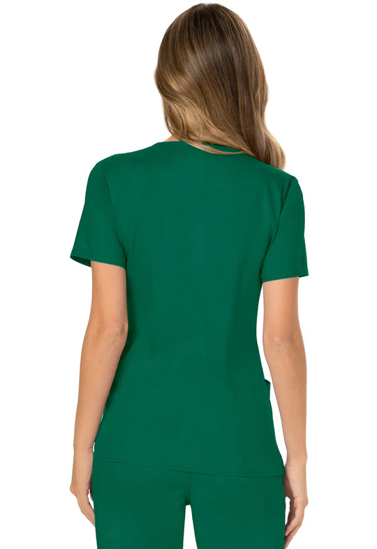 Cherokee Scrubs Women's Mock Wrap Top Hunter Green | scrub-supply.com
