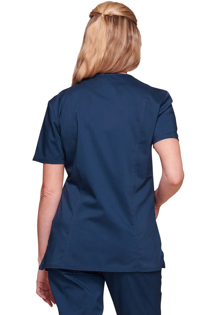 Cherokee Scrubs Women's 3-Pocket Mock Wrap Top Navy | scrub-supply.com