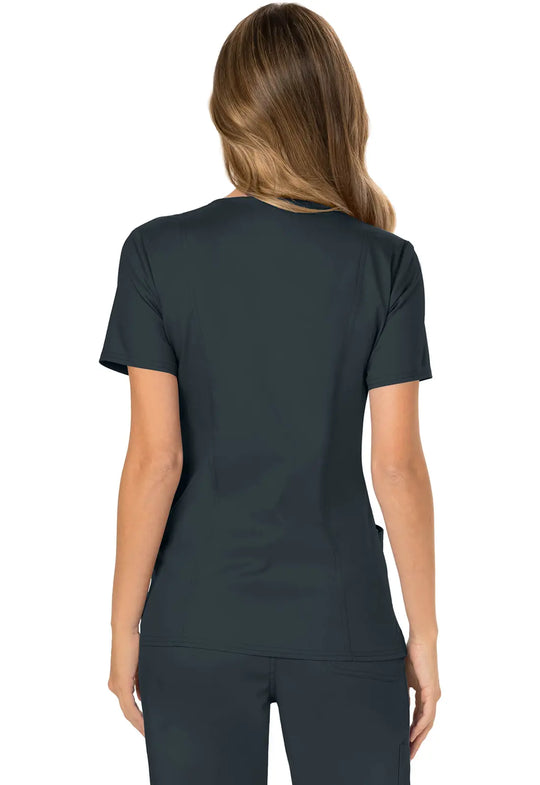 Cherokee Scrubs Women's 3-Pocket Mock Wrap Top Pewter | scrub-supply.com