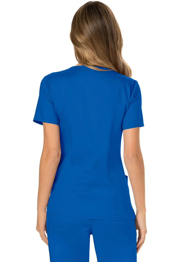 Cherokee Scrubs Women's 3-Pocket Mock Wrap Top Royal Blue | scrub-supply.com