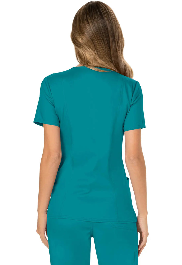 Cherokee Scrubs Women's 3-Pocket Mock Wrap Top Teal | scrub-supply.com