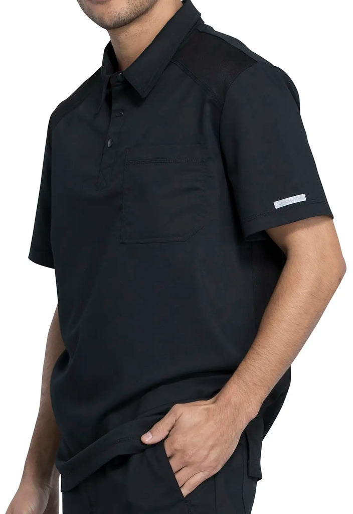 Cherokee Scrubs Men's Polo Shirt Black | scrub-supply.com