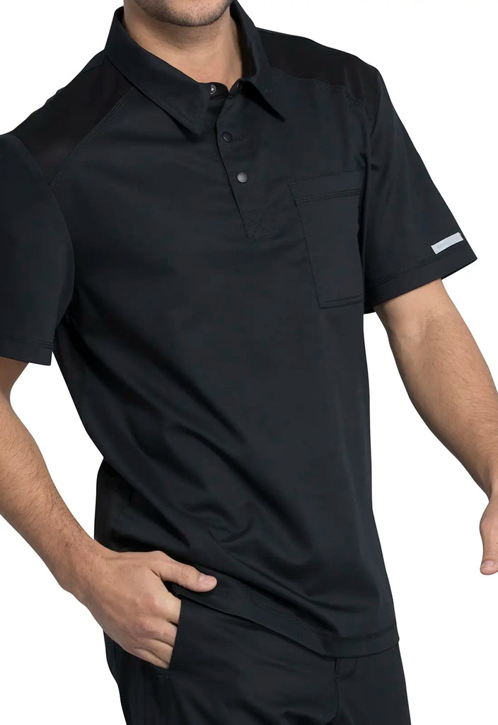 Cherokee Scrubs Men's Polo Shirt Black | scrub-supply.com