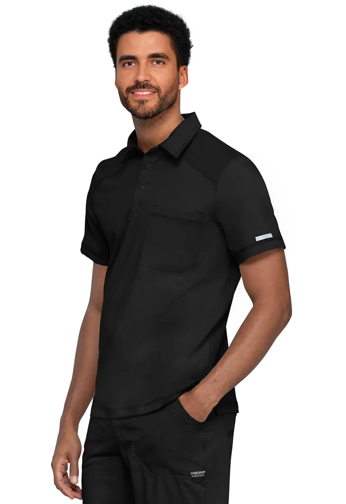 Cherokee Scrubs Men's Polo Shirt Black | scrub-supply.com