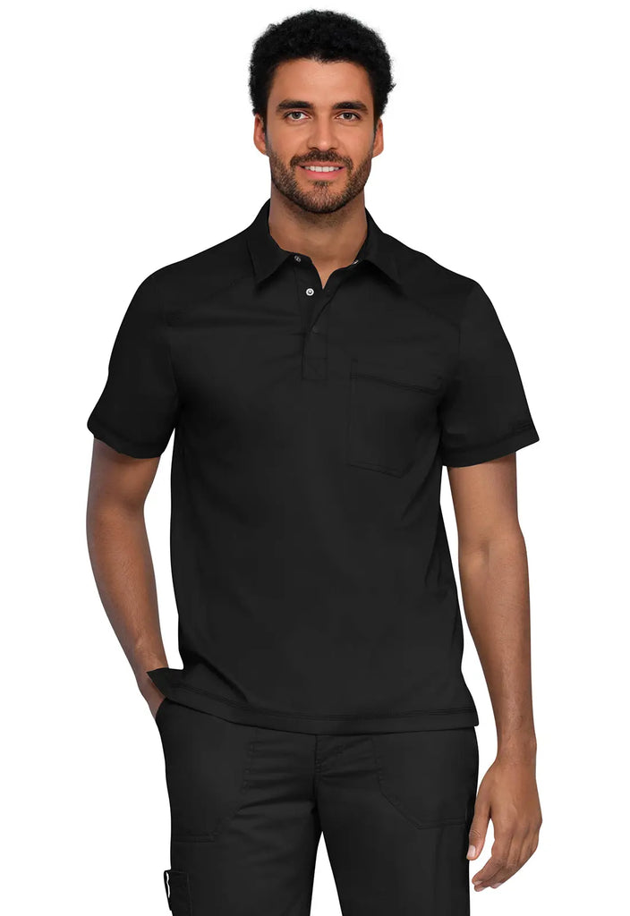 Cherokee Scrubs Men's Polo Shirt Black | scrub-supply.com