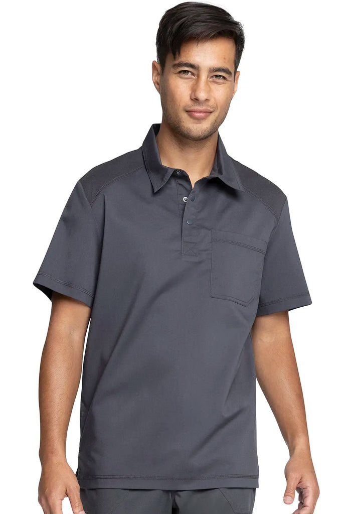 Cherokee Scrubs Men's Polo Shirt Pewter | scrub-supply.com