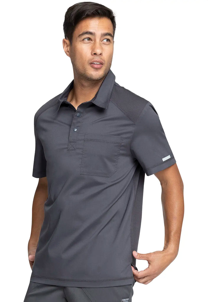 Cherokee Scrubs Men's Polo Shirt Pewter | scrub-supply.com