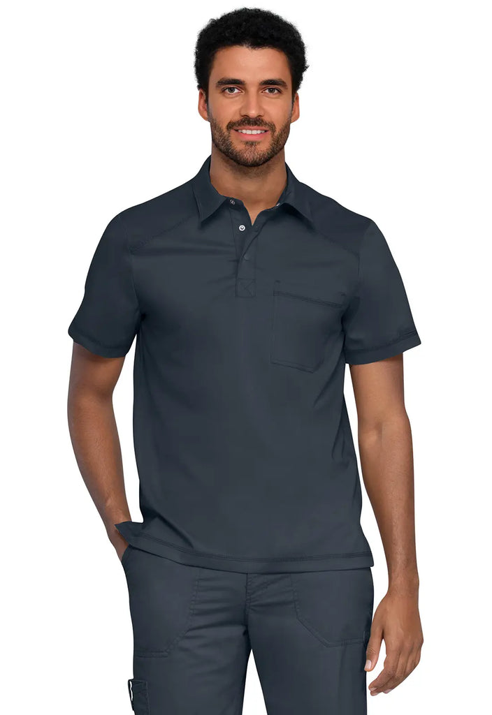 Cherokee Scrubs Men's Polo Shirt Pewter | scrub-supply.com