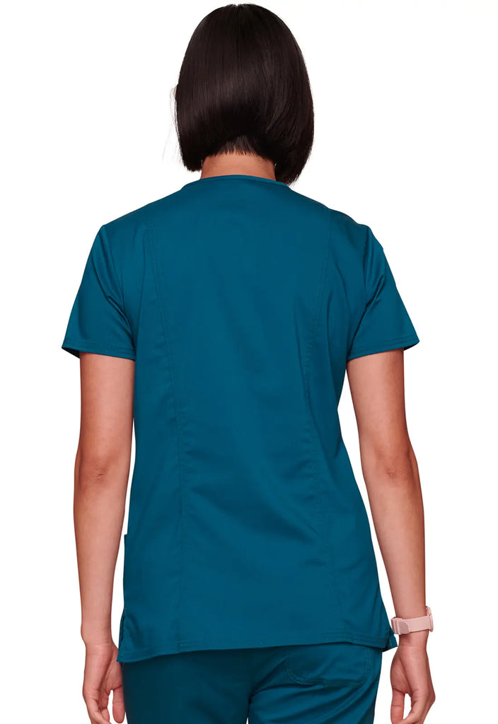 Cherokee Scrubs Women's Revolution 3-Pocket V-Neck Top Caribbean Blue | scrub-supply.com